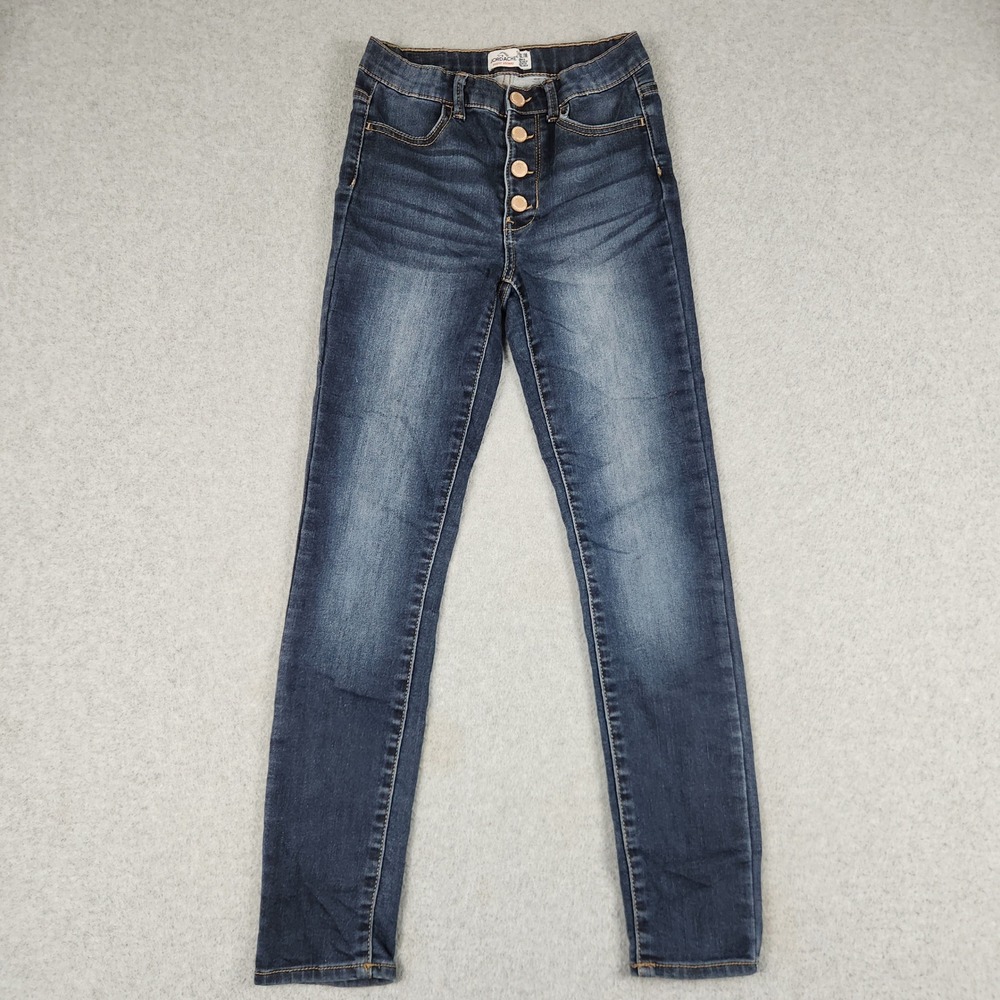 Jordache Jeans Kids 14 Slim Blue Denim Cotton Super Skinny High Rise Button Fly